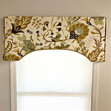 Custom Made To Order Arch Top Box Pleat Valance Contrast Etsy Box