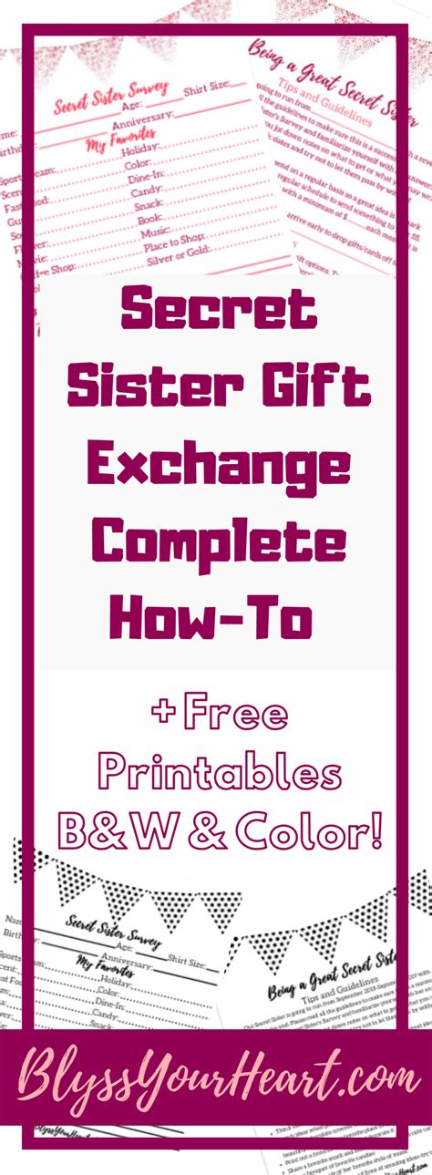 Secret Sister T Exchange Complete How To With Free Printables