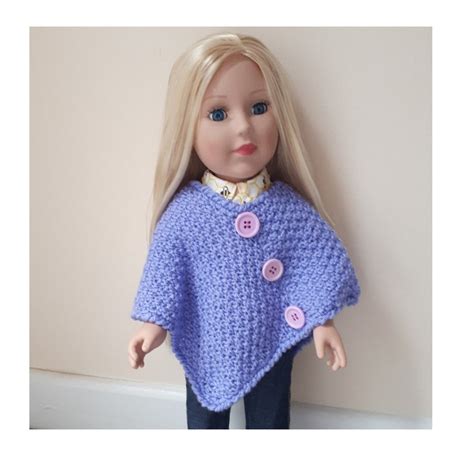 Knitting Pattern Lavender Poncho For Doll 18 Inch Doll Etsy