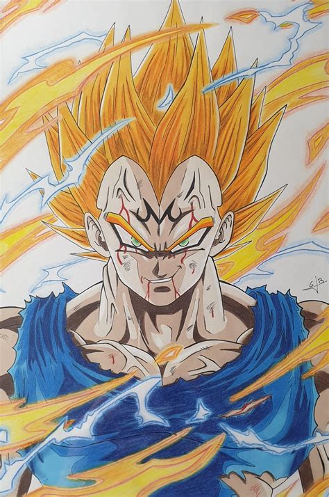 Goku Vs Majin Vegeta Drawing