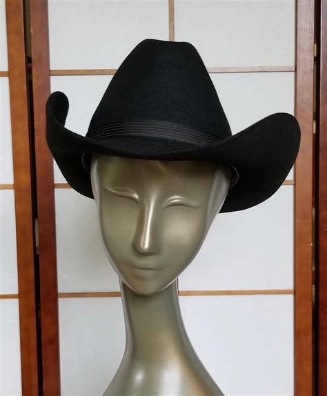 Vintage Resistol Double X Black Felt Cowboy Hat Pinch Front Etsy