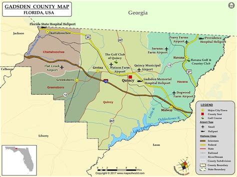 Gadsden County Map Florida