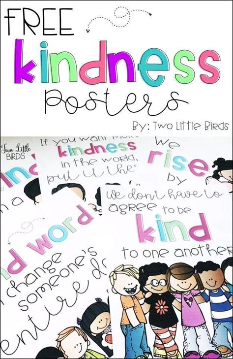 Free Set Of Five Posters To Promote Kindness In Your Classroom