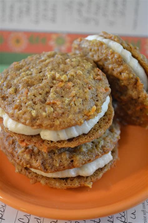 Carrot Cake Sandwich Cookies With Cream Cheese Frosting The Domestic