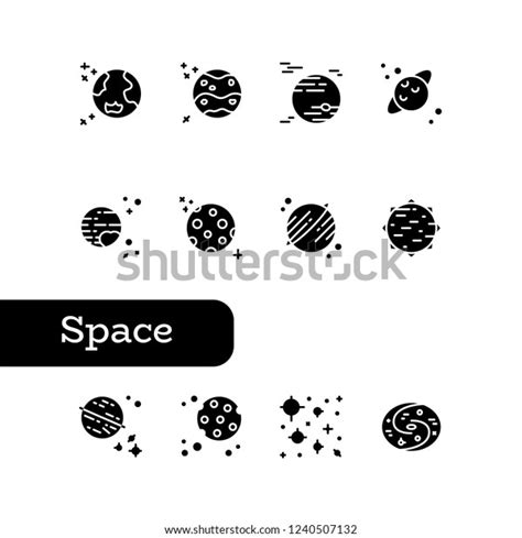 Space Icon Set Stock Vector Royalty Free 1240507132 Shutterstock
