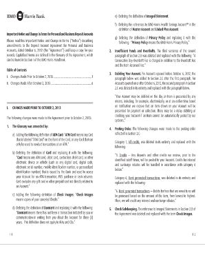 The january 2016 archive is a sample that was collected. Fillable Online Deposit Account Agreement - BMO Harris ...