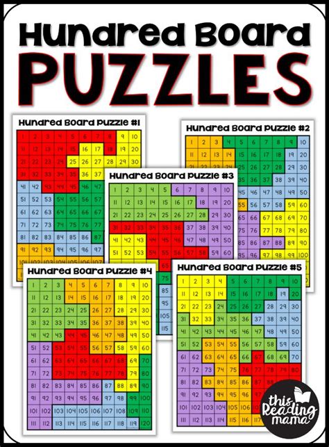 Free Hundred Board Puzzles This Reading Mama Math Centers
