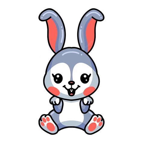 Premium Vector Cute Little Rabbit Cartoon Sitting