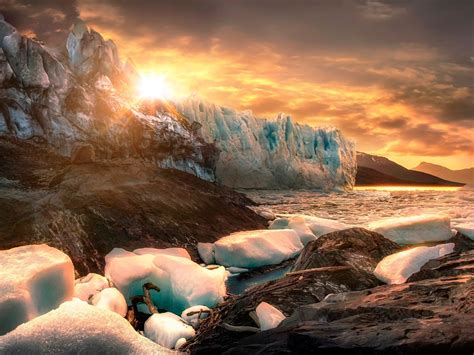 Download Wallpaper 1600x1200 Patagonia Argentina Ice Iceberg Stones