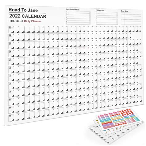 Buy 2022 Calendar 2022 Yearly Wall Planner Calendar Year Chart Daily