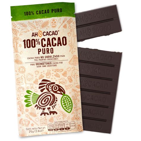Chocolate Ah Cacao 100 Cacao 75g Justo Súper A Domicilio