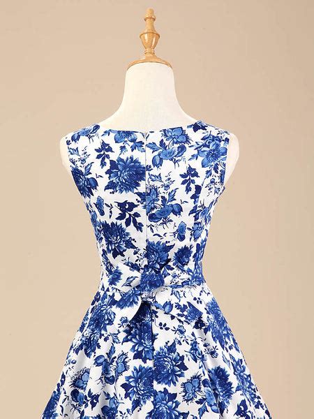 Blue And White Floral Vintage Dress Lily And Co