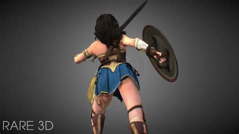 Wonder Woman 2019 Realistic Gal Gadot 3d Models Close Up View Rare 3d Youtube