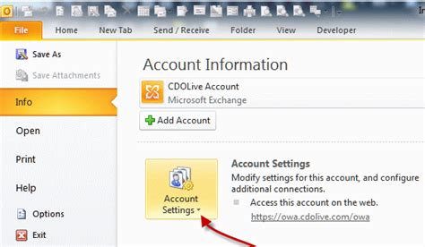 How To Access Account Settings In Outlook 2010 Outlook Tips