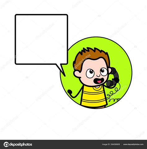 Cartoon Young Boy Calling Cell Phone Stock Vector Image By ©lineartist