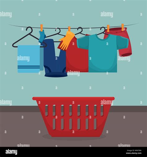 Clothes Hanging Laundry Service Stock Vector Image And Art Alamy