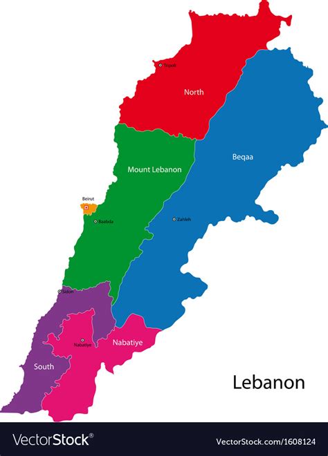 Lebanon Map Vector 1608124 