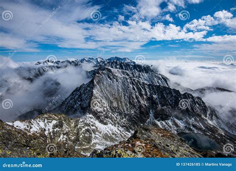 Mountain Peak View From Krivan In Slovakia Stock Image Image Of Hill