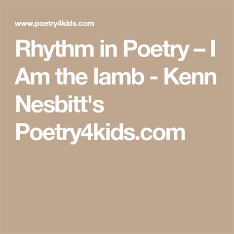 Rhythm in Poetry ? I Am the Iamb - Kenn Nesbitt's Poetry4kids.com