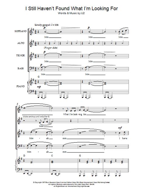 But yes i'm still running you broke the bonds and you loosed the chains carried the cross of my shame oh my shame you know i believe it but i still haven't found what i'm looking. I Still Haven't Found What I'm Looking For | Sheet Music ...