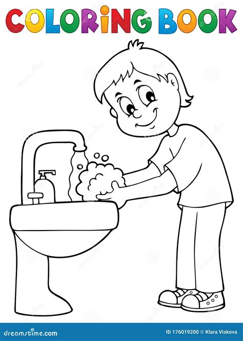 Children Washing Hands Coloring Pages