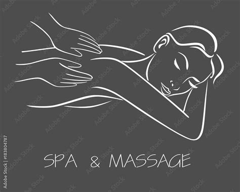 massage spa therapy line drawing vector eps 10 stock vector adobe stock