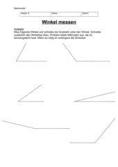 Winkel messen und zeichnen, mittelschule bayern, 7. Mathematik: Arbeitsmaterialien Winkel messen und zeichnen ...