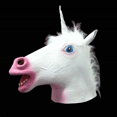 Unicorn Head Mask Halloween Costume Theater Prop Novelty Latex Rubber Unicorn Mask In Party