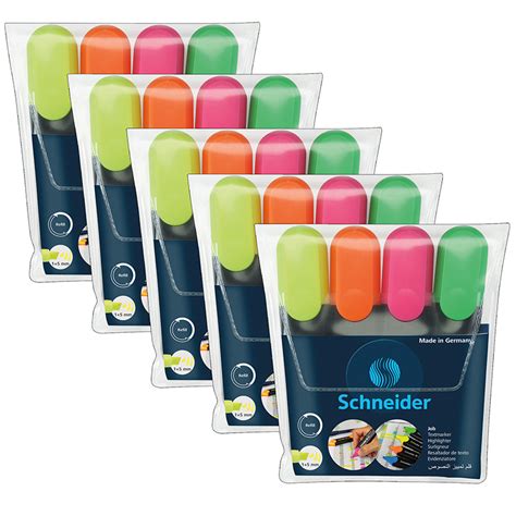 Teachersparadise Schneider Job Highlighters Chisel Tip 4 Colors 4