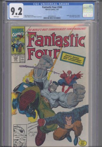 Fantastic Four 348 Cgc 92 1991 Marvel Comics Spider Man Wolverine