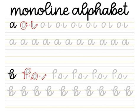 Monoline Practice Sheets // DIGITAL DOWNLOAD | Lettering ... Copperplate calligraphy digital workbook, traceable practice sheets, pointed pen calligraphy.