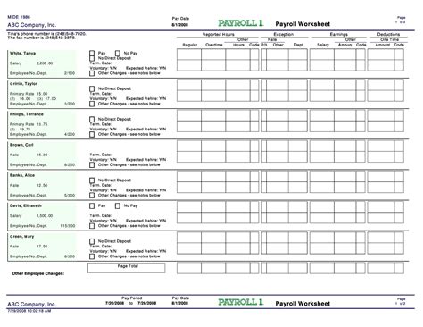 Payroll System Excel Template Fooperfect