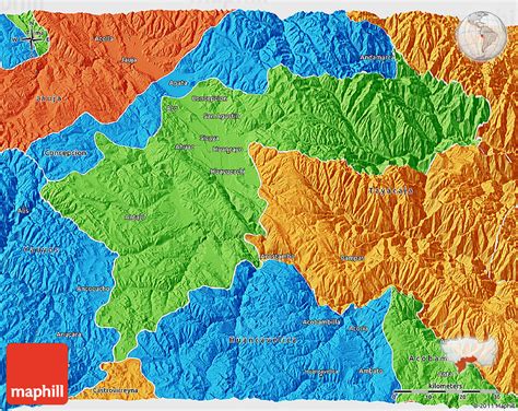 Political 3d Map Of Huancayo