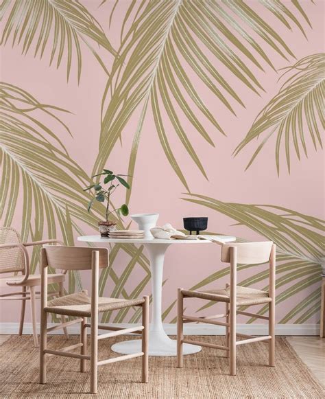 Blush Gold Palm Leaves Dream 1 Wallpaper From Palm Leaf