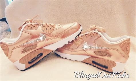 Fast delivery, full service customer support. Bling Womens Nike Air Max 90 Rose Gold with Swarovski crystals by ShopBlingedOutKicks on Etsy ...