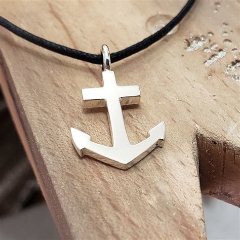 Sterling Silver Anchor Necklace Pendant Nautical Necklace Etsy