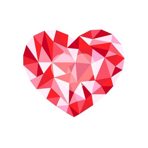 Premium Vector Red Polygonal Heart A Symbol Of Valentines Day Stock