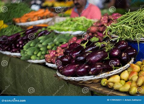Selection Of Vegetables From The Farmer`s Market In Mauritius The