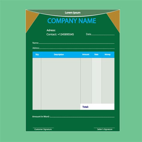 English Cash Memo Design, Money Receipt design, English Language Money