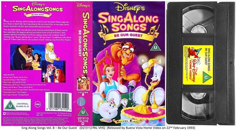 Disney Sing Along Songs Volume Eight Be Our Guest Vhs Video Eur Hot