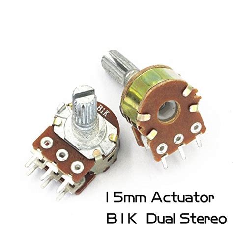 5x Dual Stereo Potentiometer Pot Wh148 50k Ohm R Linear Shaft 15mm 6pin