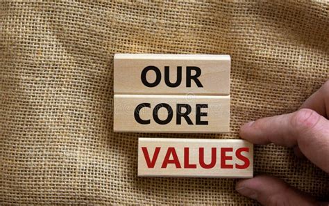 Our Core Values Symbol Concept Words `our Core Values` On Wooden
