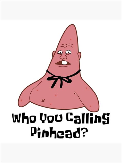 Patrick Star Who You Calling Pinhead Photographic Print By