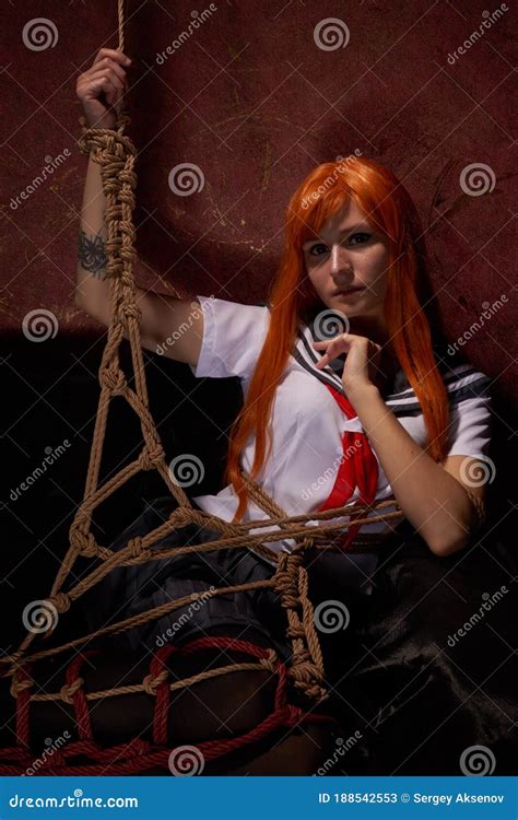 Anime Girl With A Shibari Knots Stock Image Image Of Bdsm Lovely