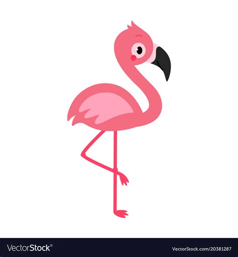 Adorable Flamingo In Flat Style Royalty Free Vector Image