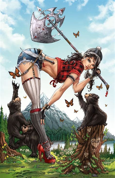 Pinup Illustrations Show Scantily Clad Ladies Armed To The Teeth