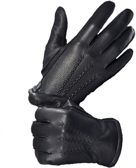 Yiseven Men Cashmere Lined Deerskin Leather Dress Gloves Hand Sewn Long Cuff Uk Clothing