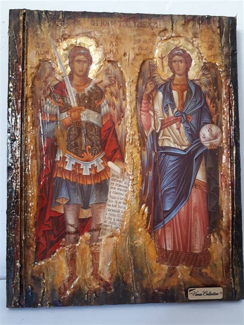 Archangels Michael Gabriel Icon Greek Christian Orthodox Byzantine Icons