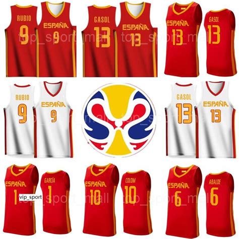 2021 2019 World Cup Basketball Spain Jersey Team Espana 13 Marc Gasol 9