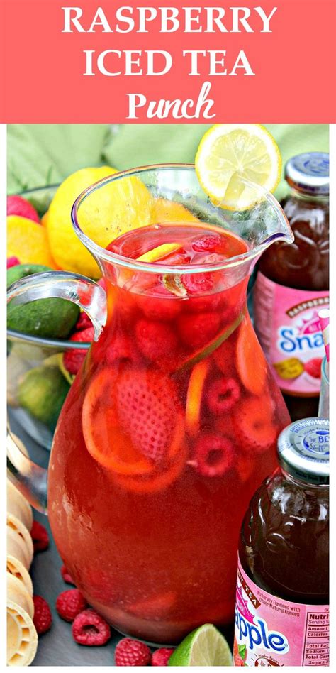 Raspberry Iced Tea Punch Recipe Fruit Punch Summer